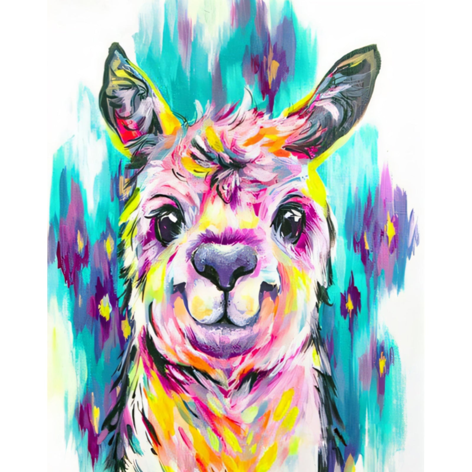 Coloful Alpaca | Diamond Painting Design - Full Drill Diamond Art with 5d Square or Round Diamonds - AB Drills Available