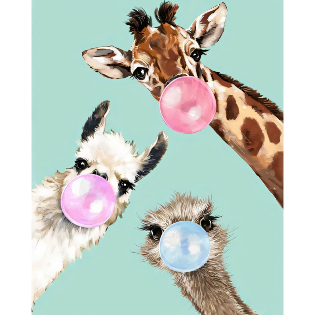 Giraffe, Alpaca, Ostrich | Diamond Painting