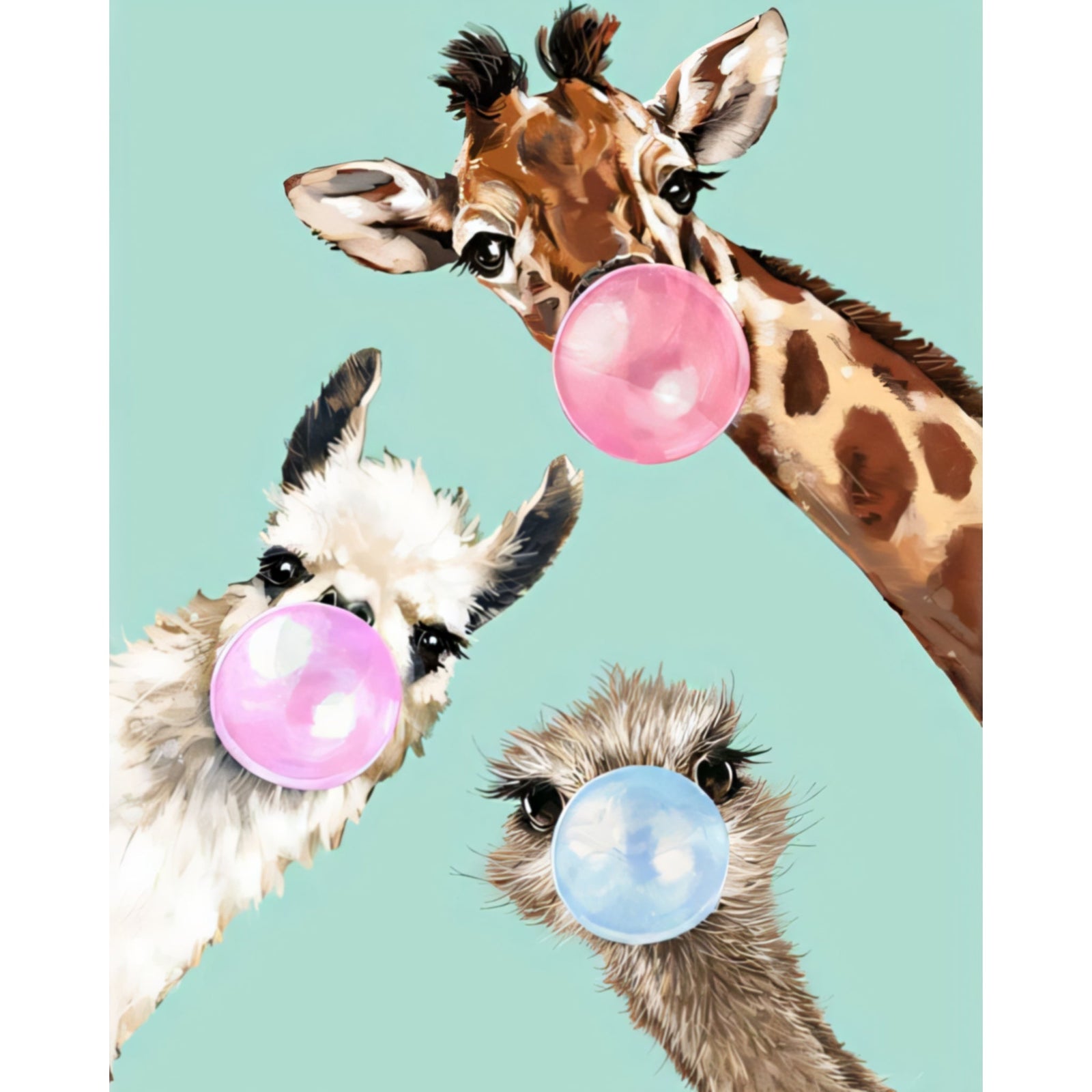 Giraffe, Alpaca, Ostrich | Diamond Painting Design - Full Drill Diamond Art with 5d Square or Round Diamonds - AB Drills Available