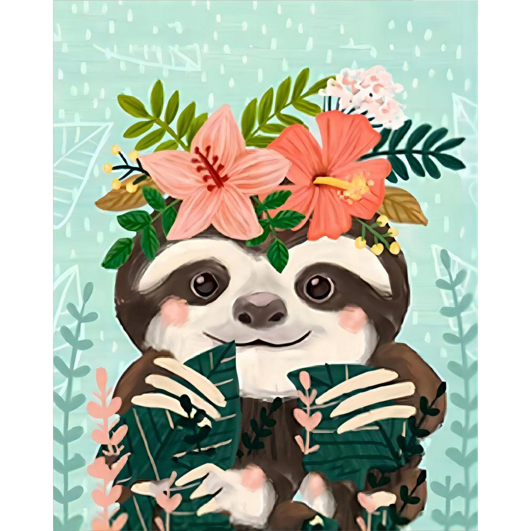 Flower and Sloth | Diamond Painting