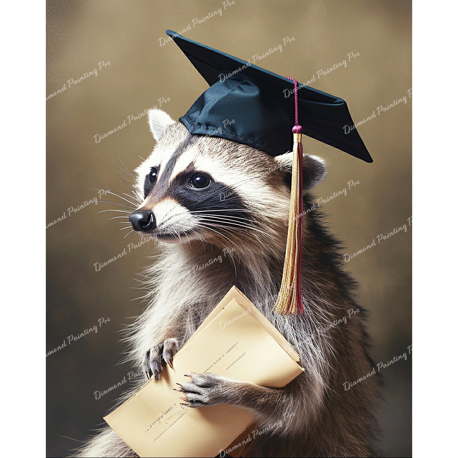 Classy Raccoon Graduate | Diamond Painting Design - Full Drill Diamond Art with 5d Square or Round Diamonds - AB Drills Available