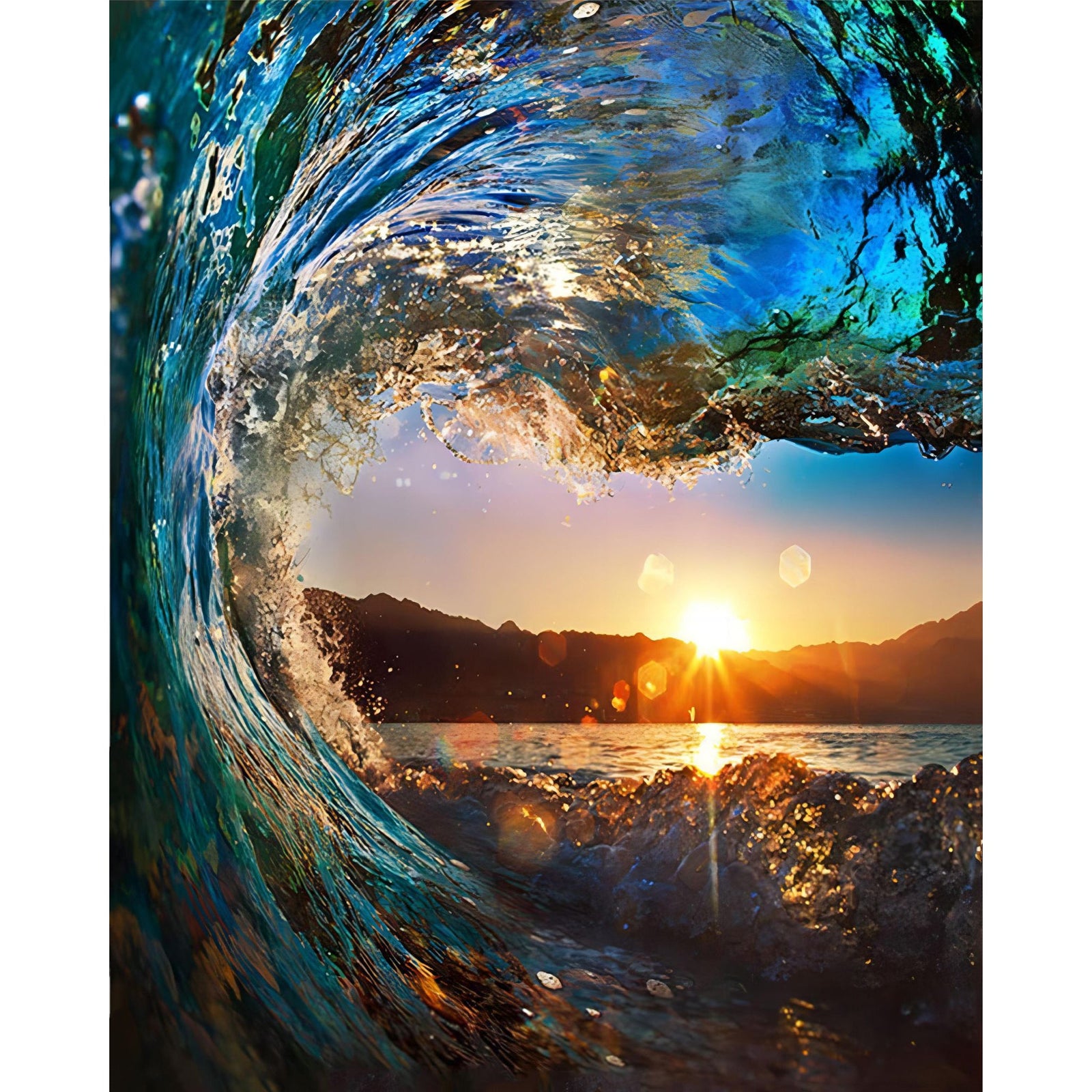 Sunset Wave | Diamond Painting Design - Full Drill Diamond Art with 5d Square or Round Diamonds - AB Drills Available