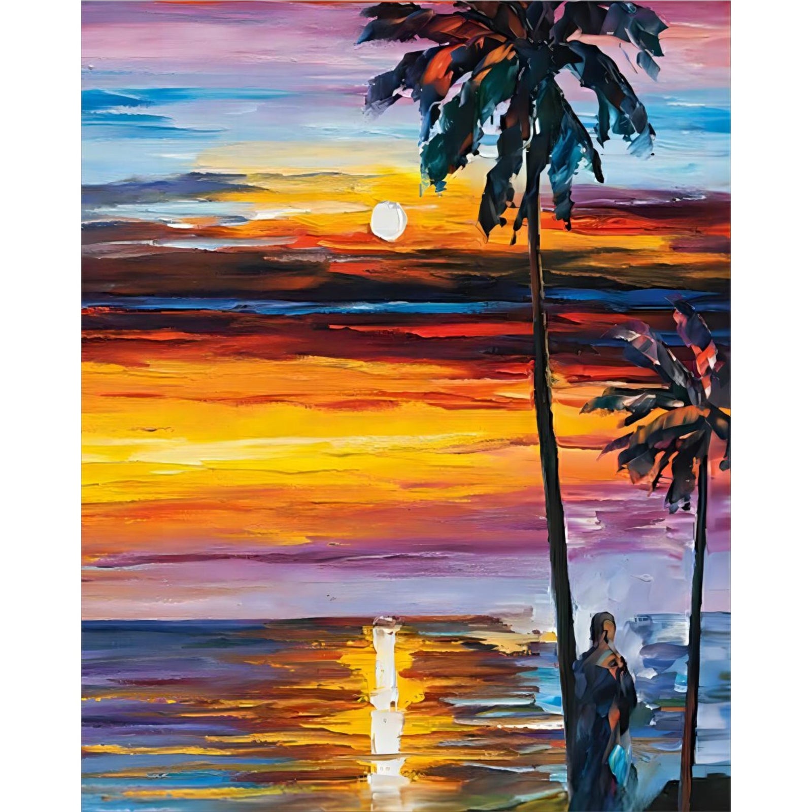 Sunset Beach | Diamond Painting Design - Full Drill Diamond Art with 5d Square or Round Diamonds - AB Drills Available