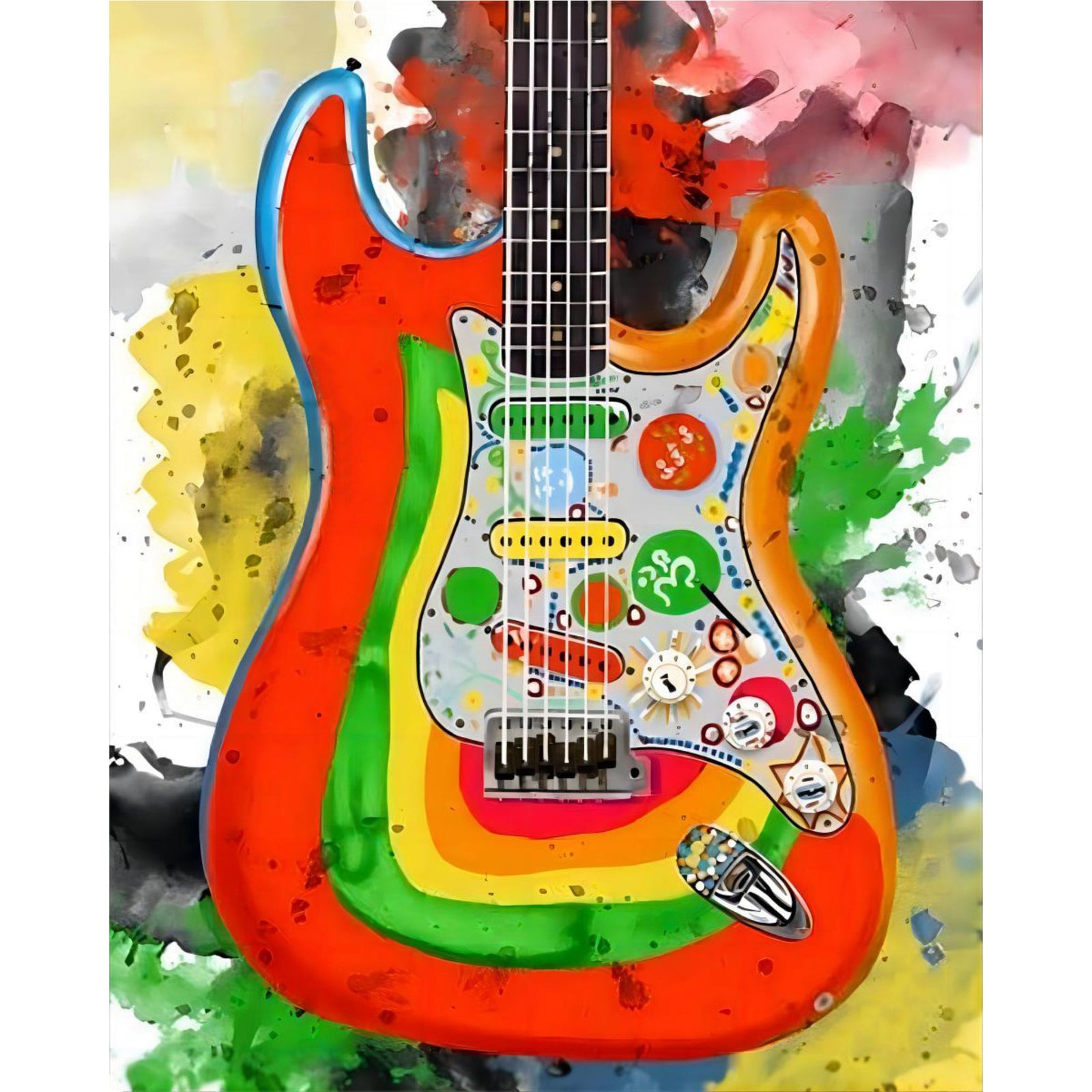 George Harrison's Rocky Guitar | Diamond Painting Design - Full Drill Diamond Art with 5d Square or Round Diamonds - AB Drills Available