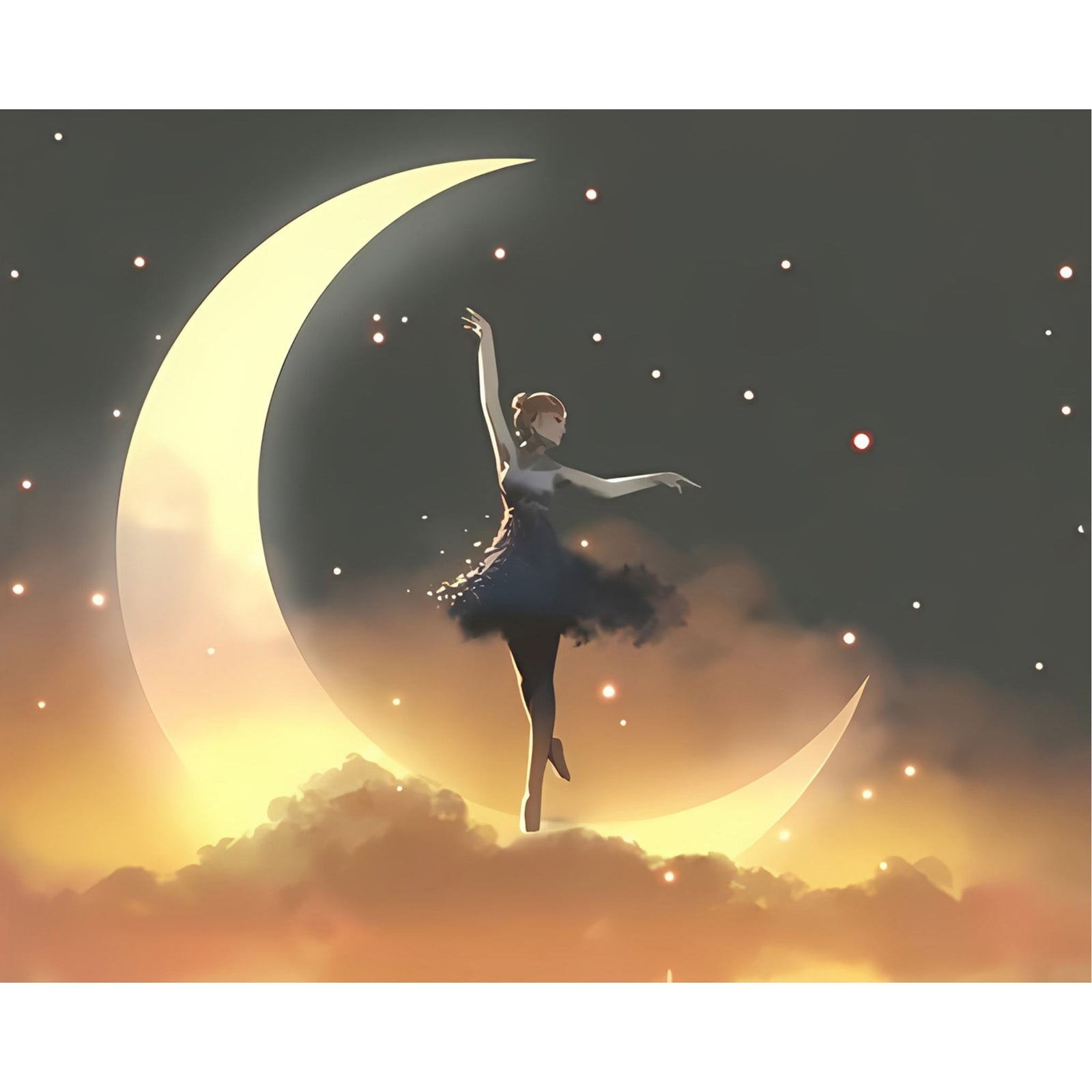 Moonlight Ballerina | Diamond Painting Design - Full Drill Diamond Art with 5d Square or Round Diamonds - AB Drills Available