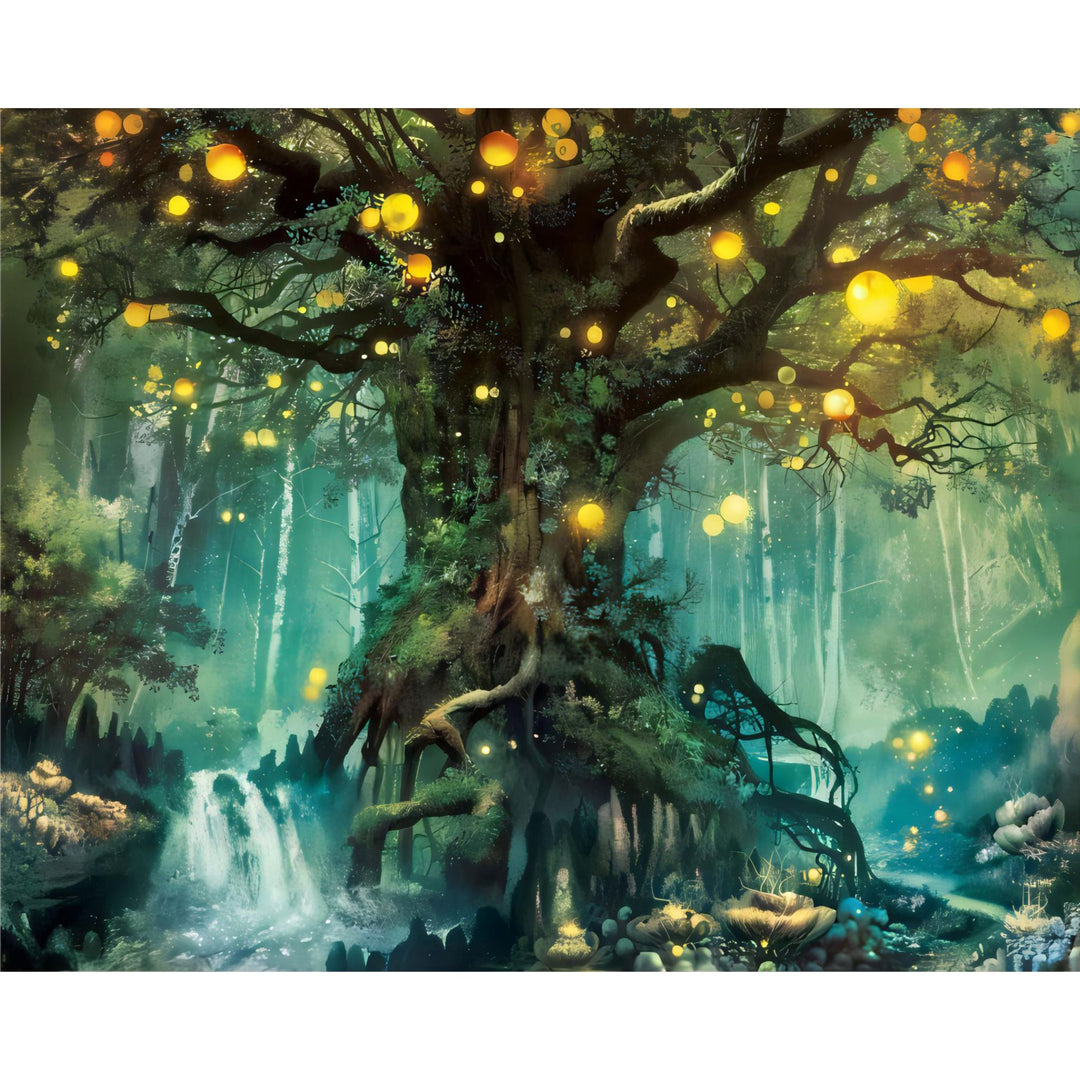Fantasy Magic Lamp Tree | Diamond Painting