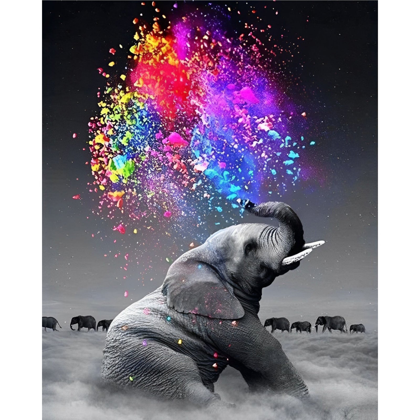 Special Dream Colorful Elephant | Diamond Painting Design - Full Drill Diamond Art with 5d Square or Round Diamonds - AB Drills Available