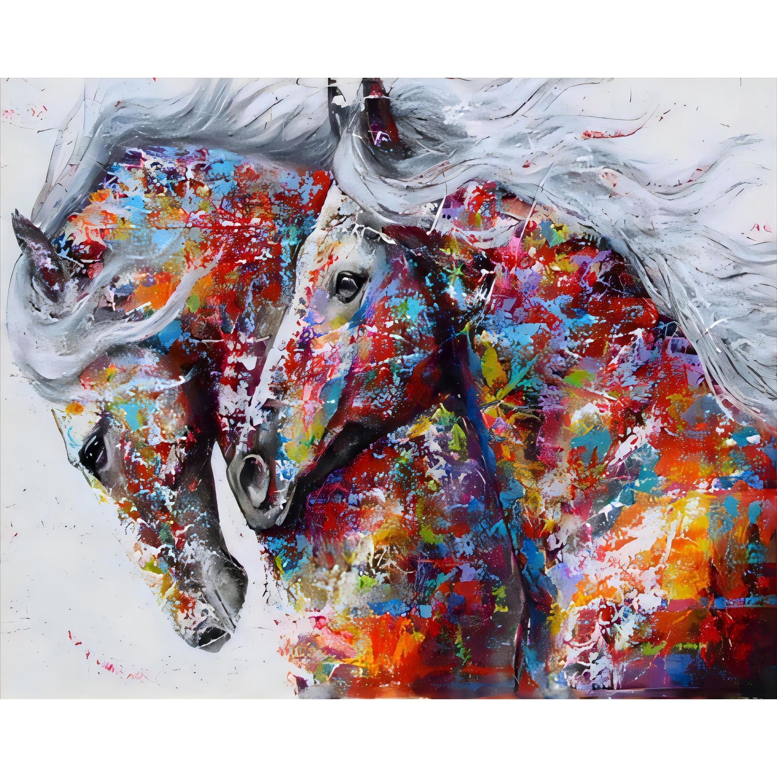 Colorful Horses | Diamond Painting Design - Full Drill Diamond Art with 5d Square or Round Diamonds - AB Drills Available