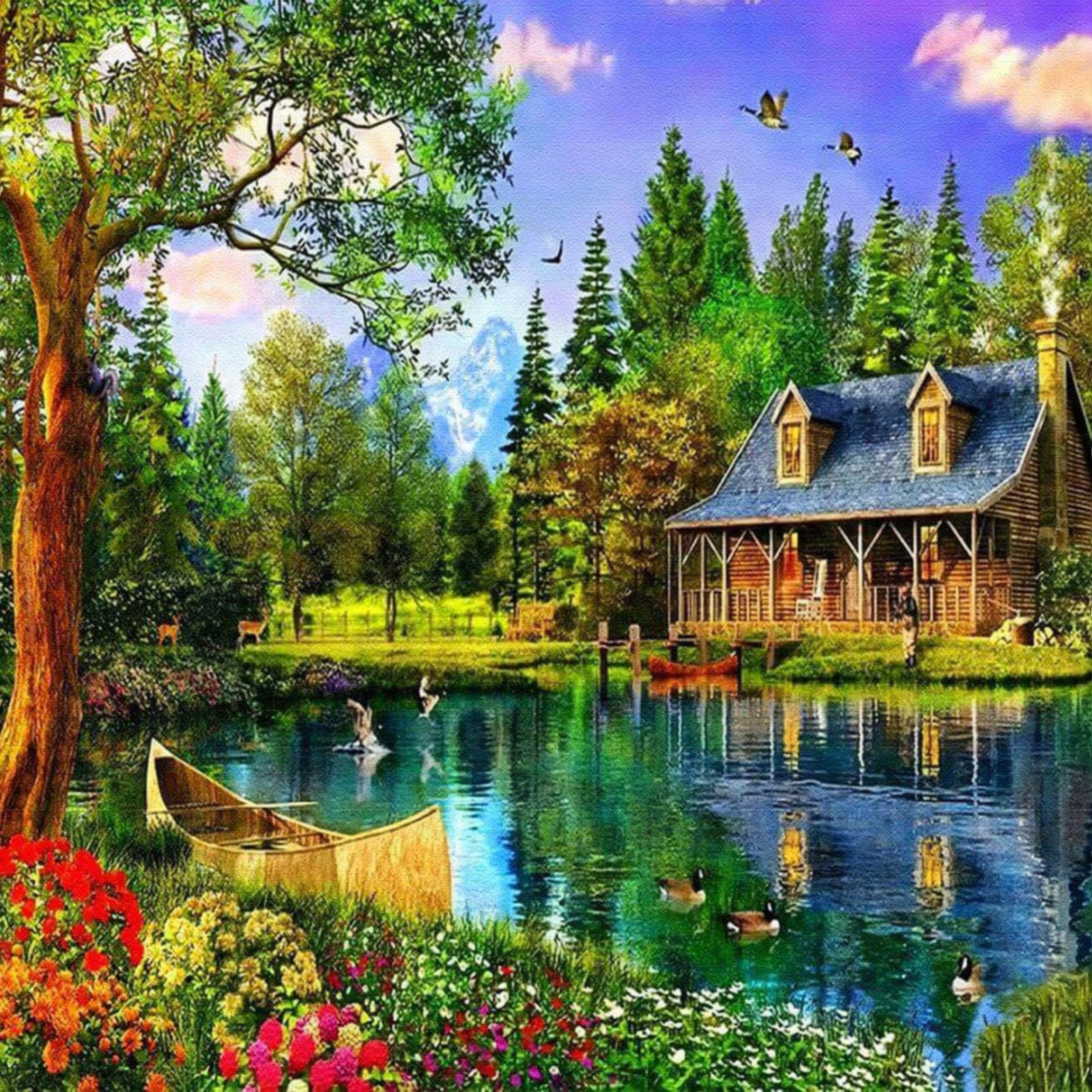 Dream Cottage | Diamond Painting Design - Full Drill Diamond Art with 5d Square or Round Diamonds - AB Drills Available