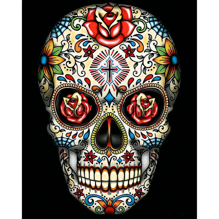 Sugar Skull With Rose Eyes | Diamond Painting