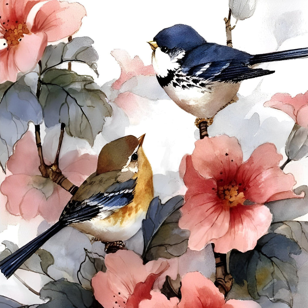 Two Birds on the Flower Branch | Diamond Painting