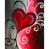 Red Heart Artwork | Diamond Painting Design - Full Drill Diamond Art with 5d Square or Round Diamonds - AB Drills Available