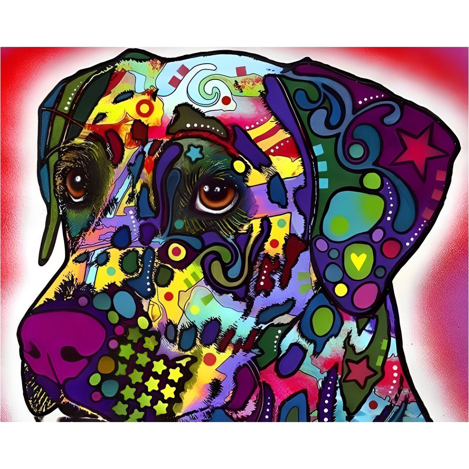 Cartoon Special Colorful Pet Dog | Diamond Painting Design - Full Drill Diamond Art with 5d Square or Round Diamonds - AB Drills Available