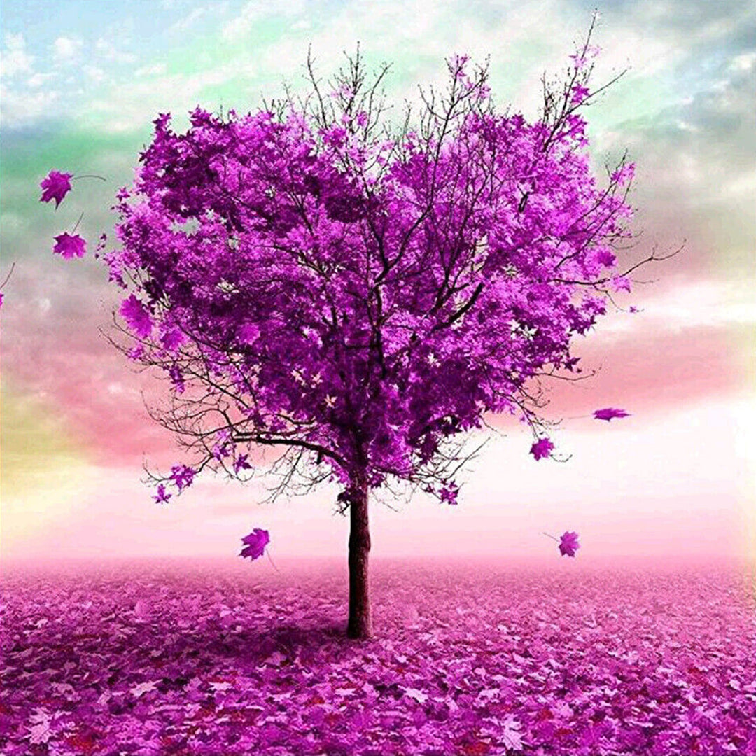 Fantasy Purple Heart Tree | Diamond Painting