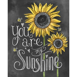 Blackboard Sunflowers | Diamond Painting Design - Full Drill Diamond Art with 5d Square or Round Diamonds - AB Drills Available