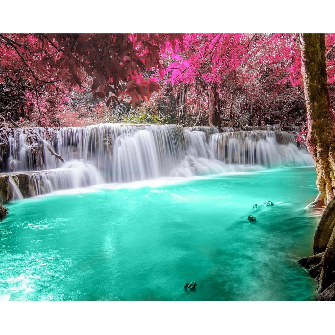 Pure Tree Waterfalls Lake | Diamond Painting