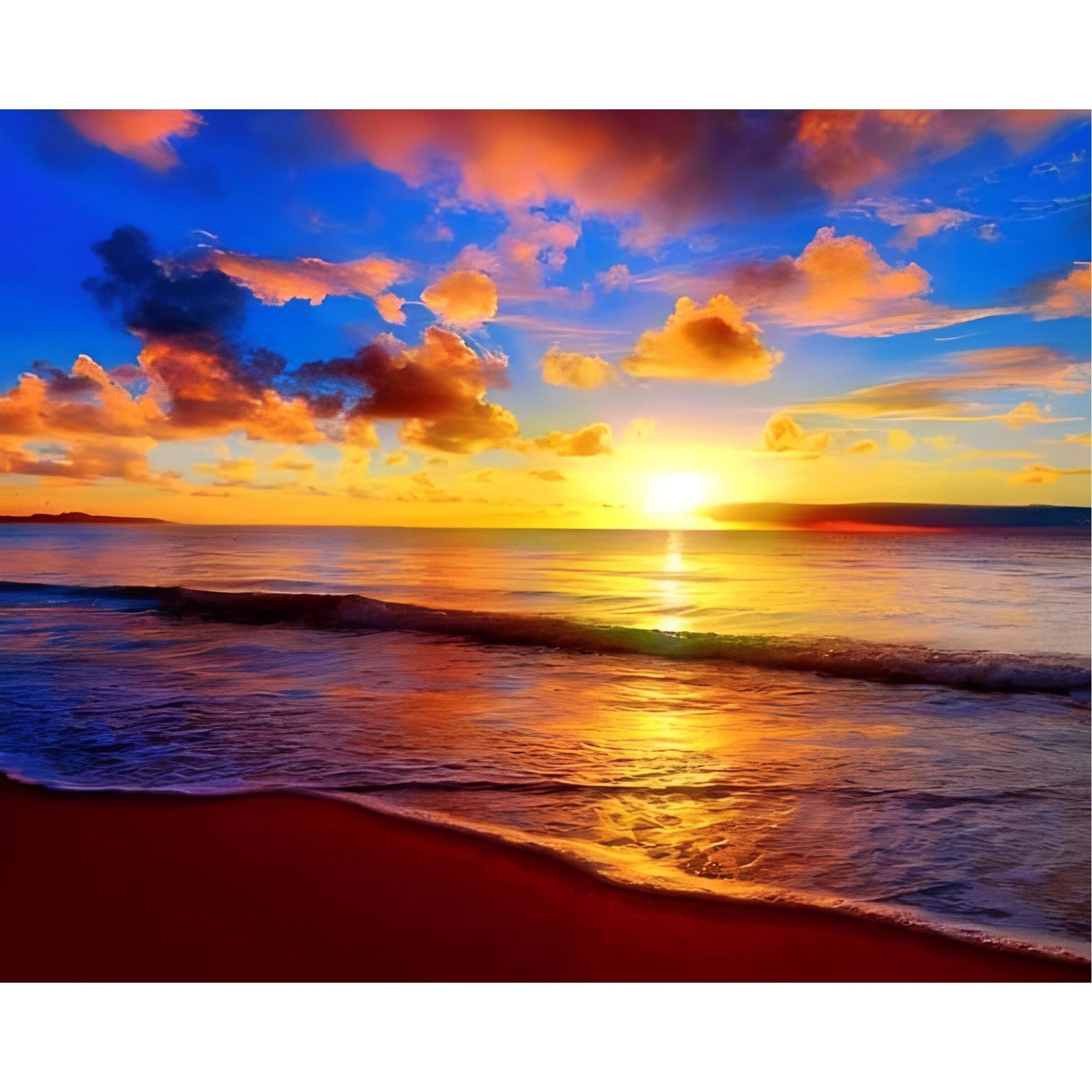 Fantastic Sunset Sea Beach Summer | Diamond Painting Design - Full Drill Diamond Art with 5d Square or Round Diamonds - AB Drills Available