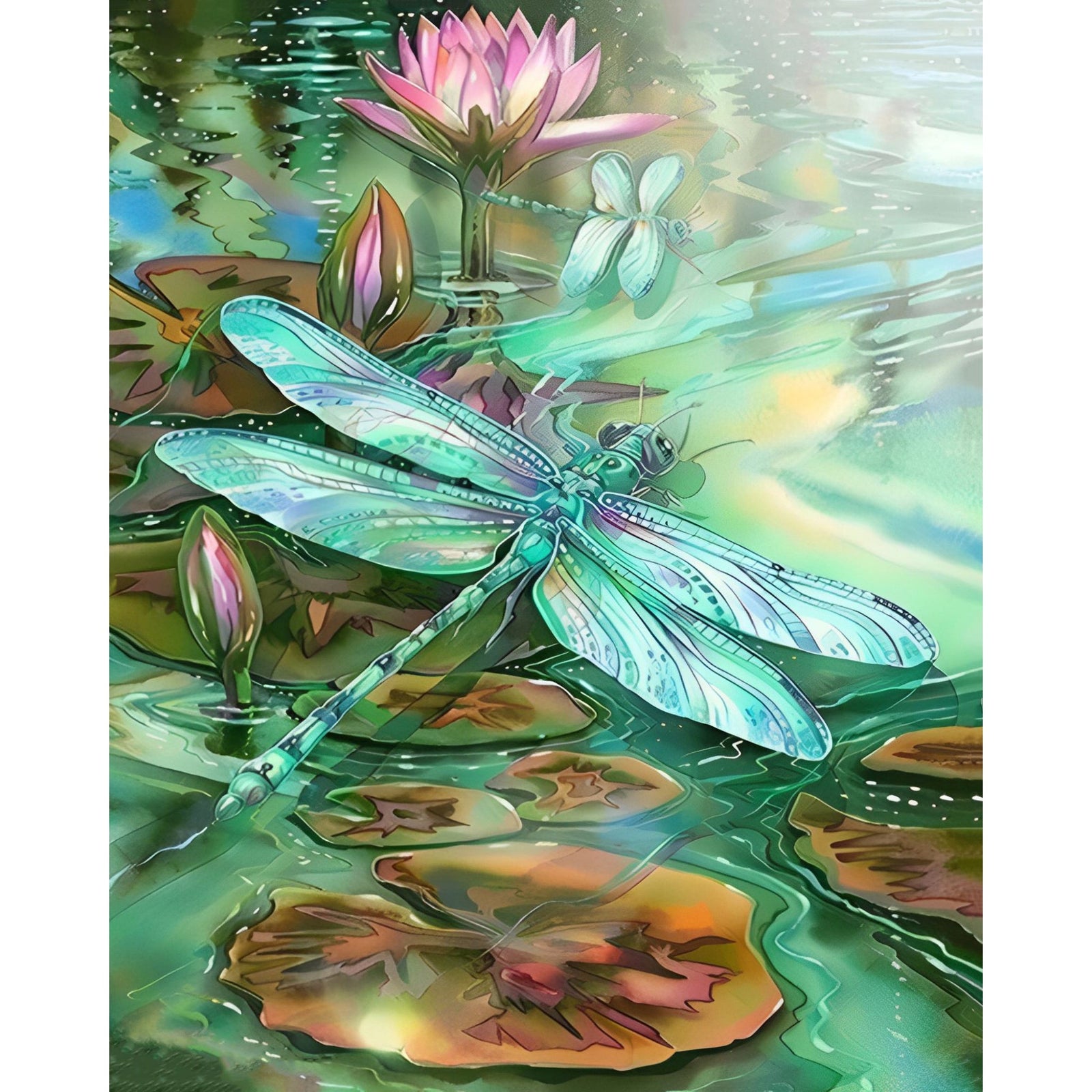 Life Ends at this Moment Dragonfly | Diamond Painting Design - Full Drill Diamond Art with 5d Square or Round Diamonds - AB Drills Available