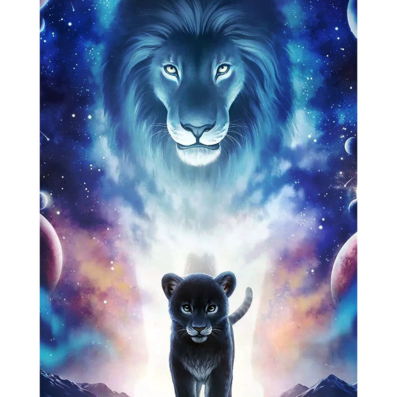 Mirror Of The King Lion | Diamond Painting Design - Full Drill Diamond Art with 5d Square or Round Diamonds - AB Drills Available