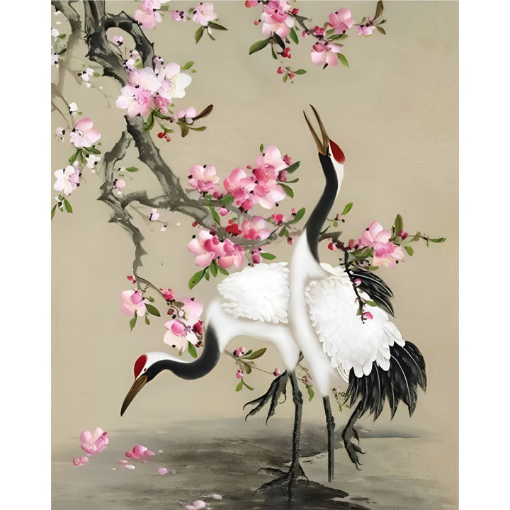 Watercolor Red-Crowned Crane | Diamond Painting