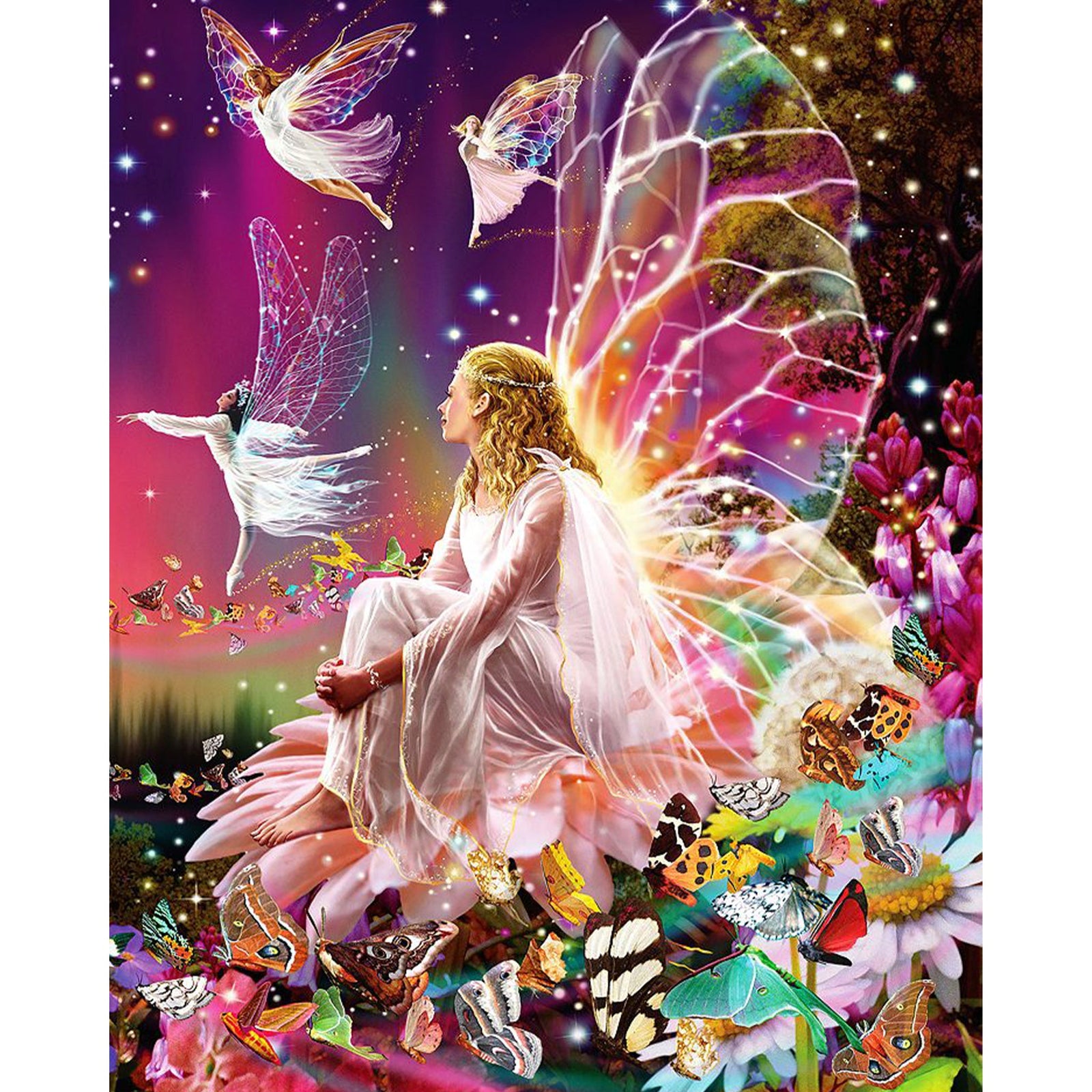 Fantasy Dream Butterfly Fairy | Diamond Painting Design - Full Drill Diamond Art with 5d Square or Round Diamonds - AB Drills Available