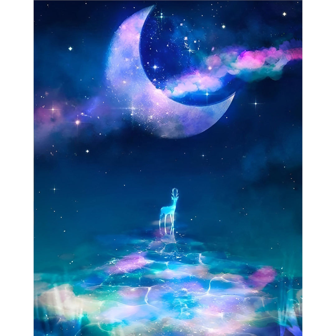 Dream Moon Sky Deer | Diamond Painting