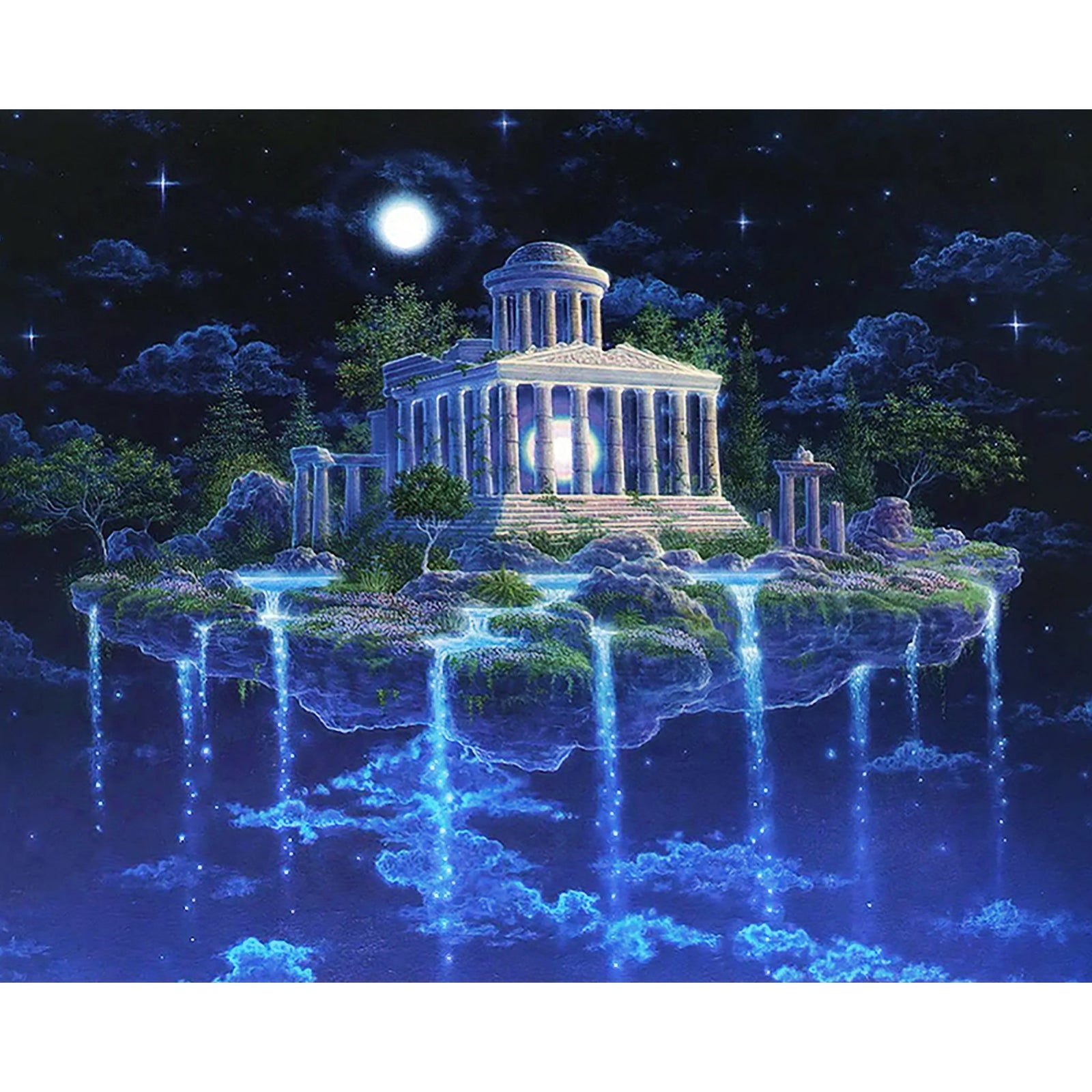 Fantasy Mystical Castle Island | Diamond Painting Design - Full Drill Diamond Art with 5d Square or Round Diamonds - AB Drills Available