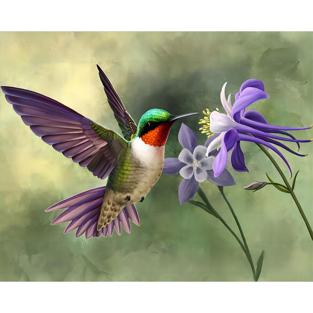 Hummingbird and Flower | Diamond Painting