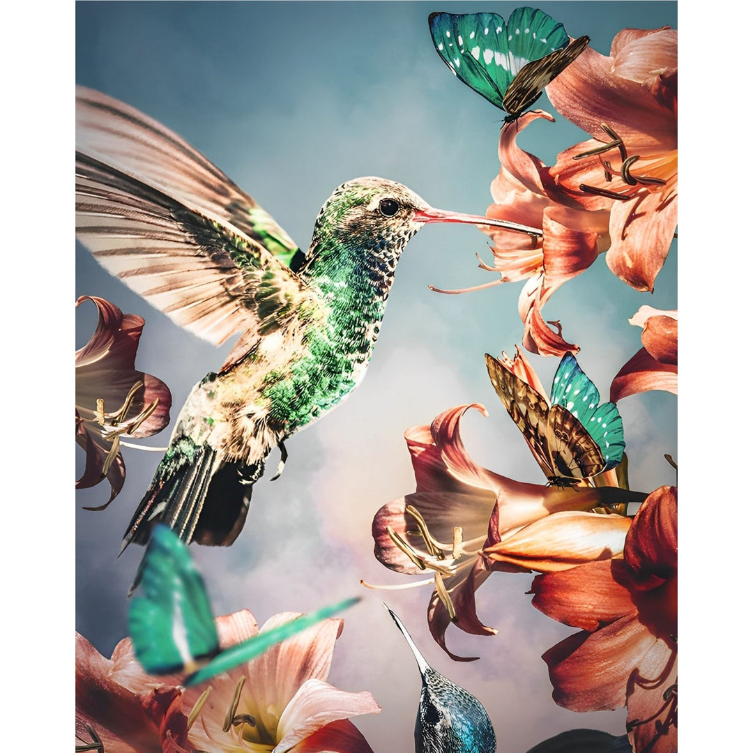 Hummingbird and Butterflies | Diamond Painting