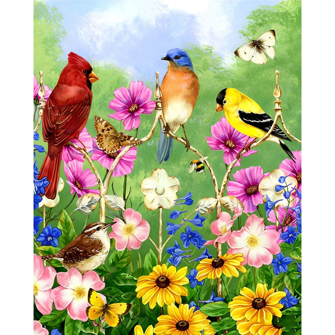 Spring Birds Flowers | Diamond Painting