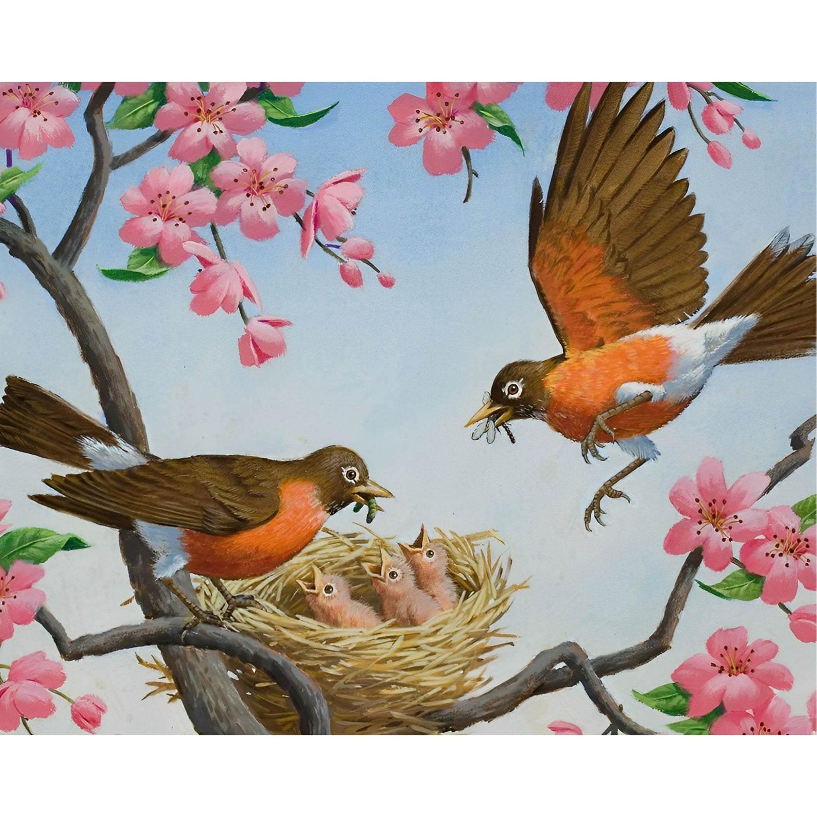 Spring Birds | Diamond Painting Design - Full Drill Diamond Art with 5d Square or Round Diamonds - AB Drills Available