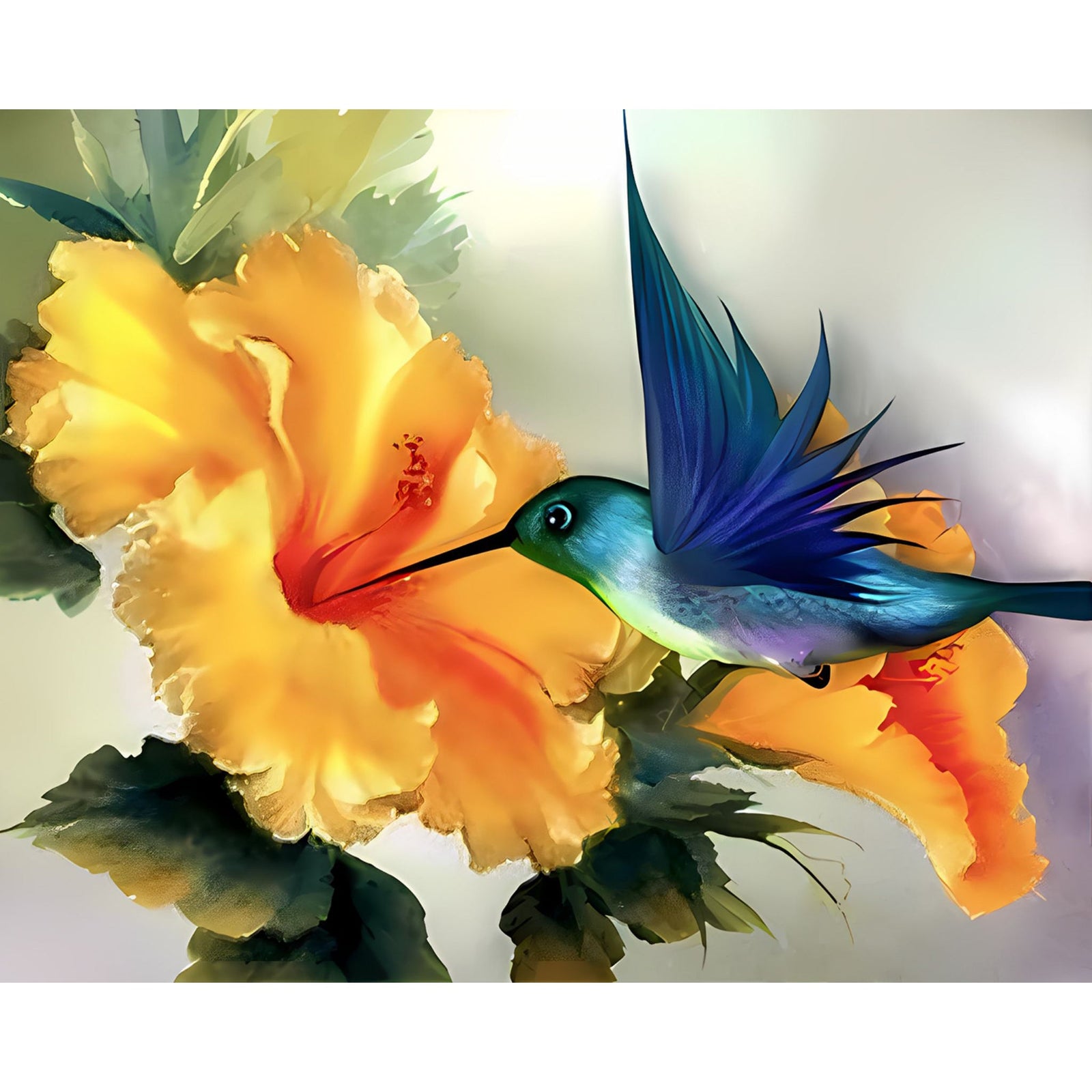 Hummingbird | Diamond Painting Design - Full Drill Diamond Art with 5d Square or Round Diamonds - AB Drills Available