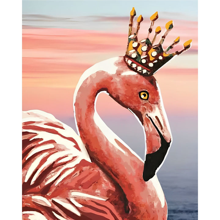 Crowned Flamingos | Diamond Painting