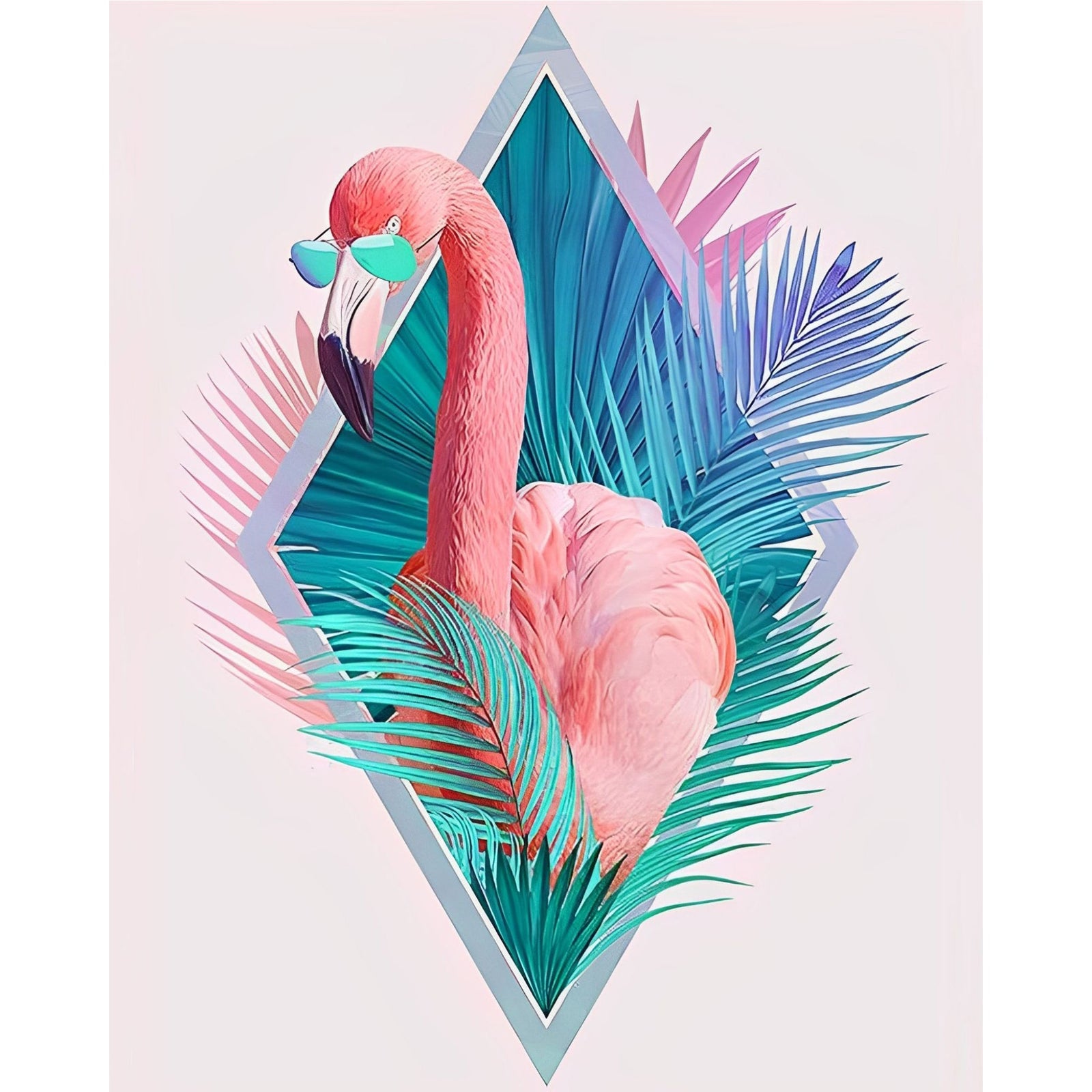 Abstract Flamingo | Diamond Painting Design - Full Drill Diamond Art with 5d Square or Round Diamonds - AB Drills Available