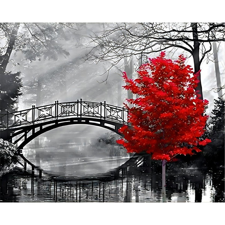 Red Tree Bridge | Diamond Painting
