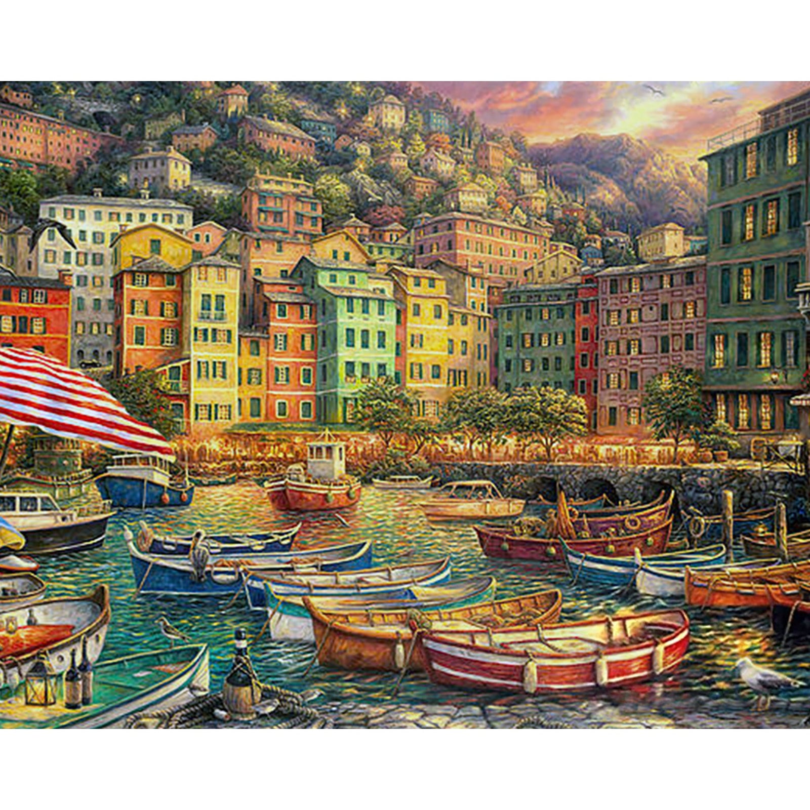 Harbor Boats | Diamond Painting Design - Full Drill Diamond Art with 5d Square or Round Diamonds - AB Drills Available