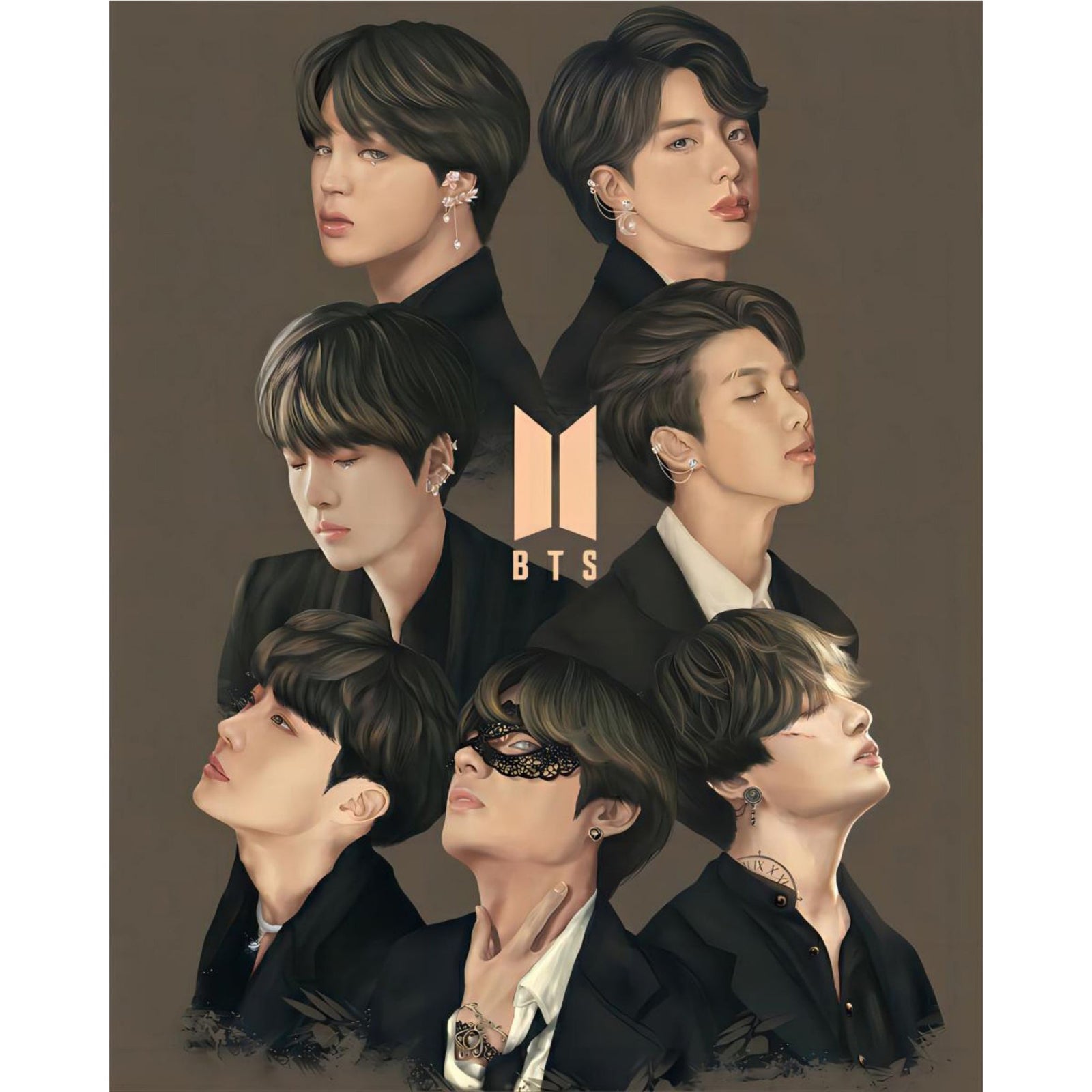 BTS Fan Art | Diamond Painting Design - Full Drill Diamond Art with 5d Square or Round Diamonds - AB Drills Available