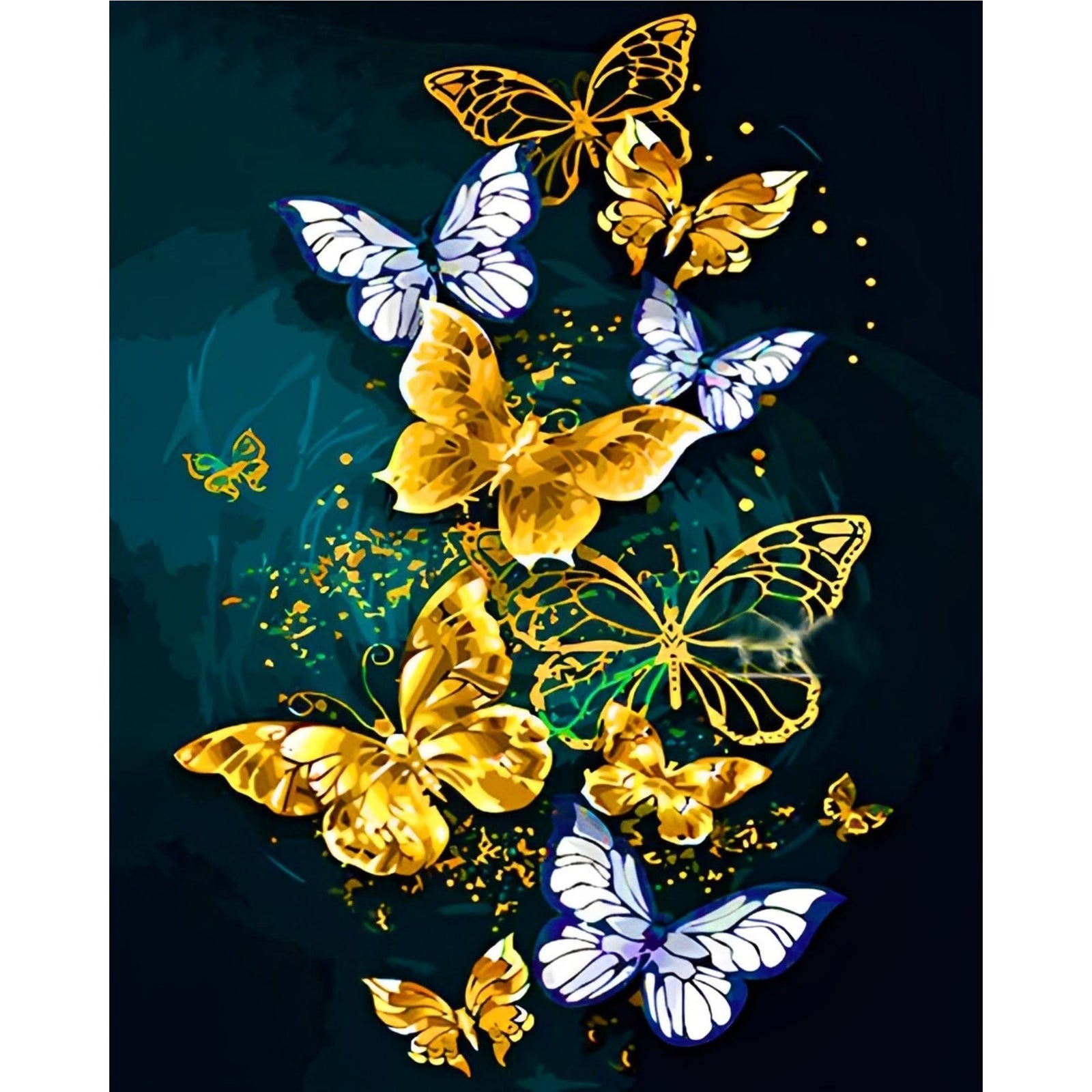 Gold Butterflies| Diamond Painting Design - Full Drill Diamond Art with 5d Square or Round Diamonds - AB Drills Available