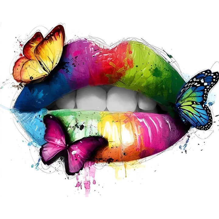 Butterflies on Lips | Diamond Painting