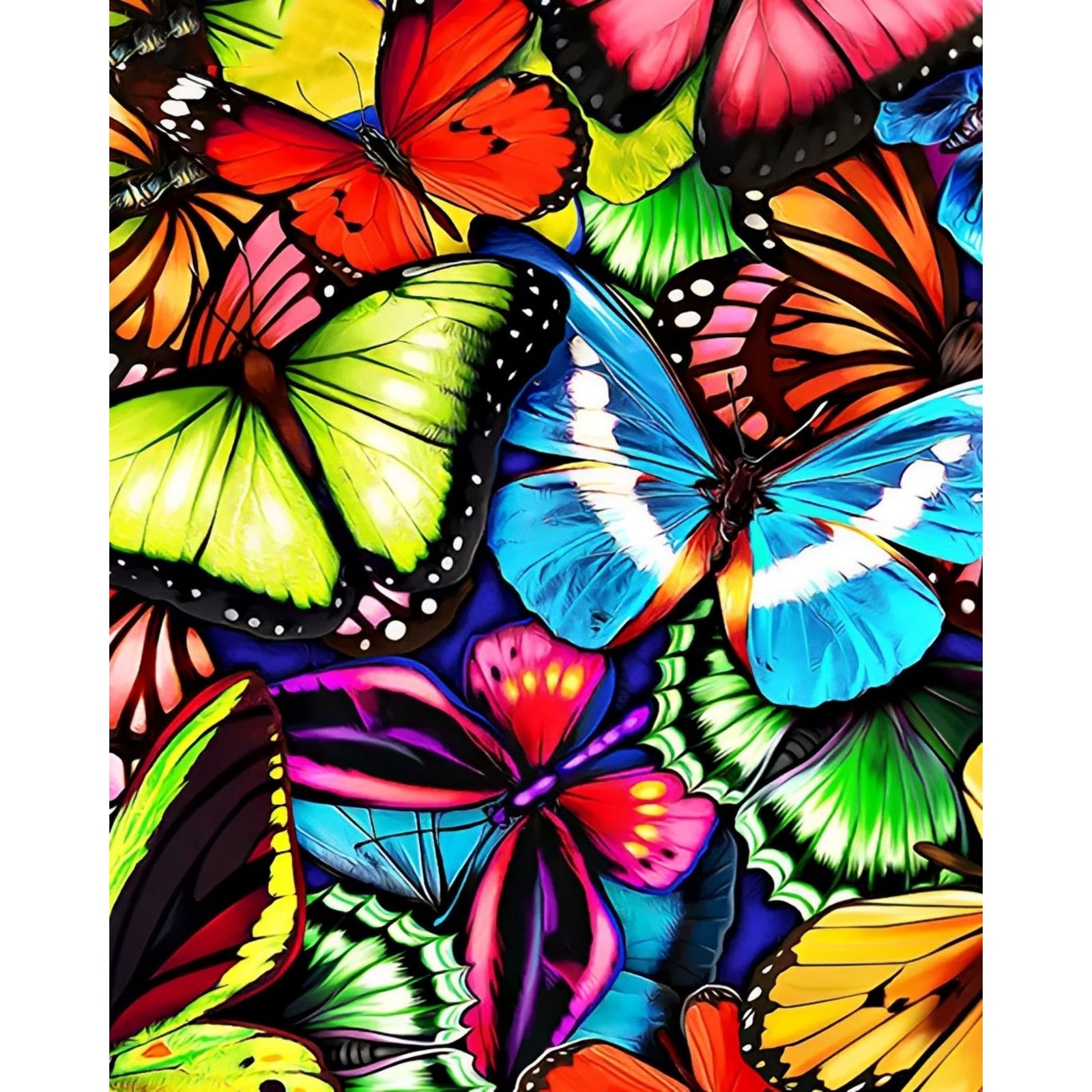 Vibrant Butterflies | Diamond Painting Design - Full Drill Diamond Art with 5d Square or Round Diamonds - AB Drills Available