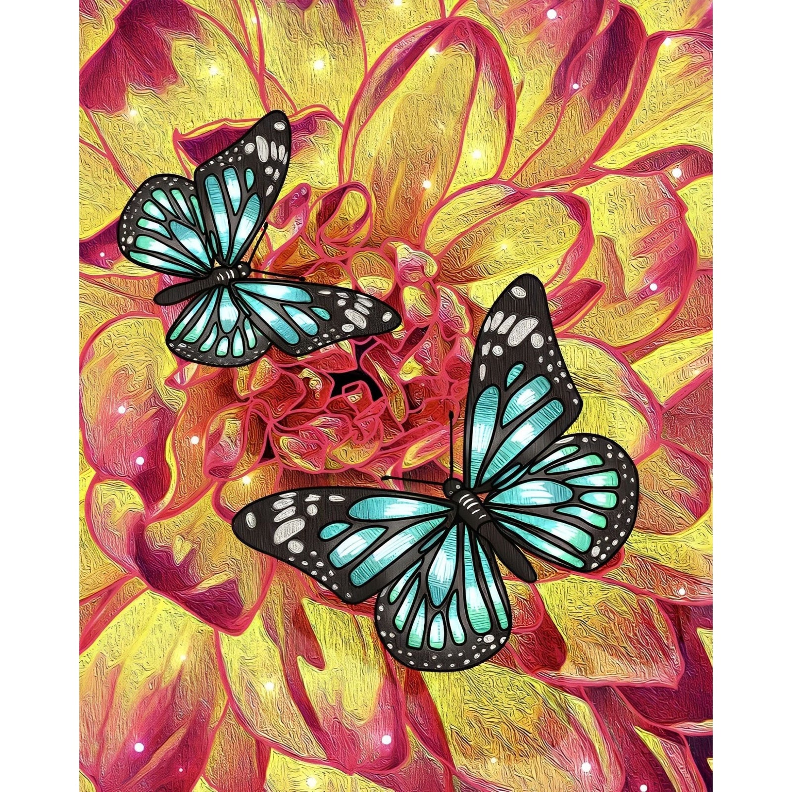 Butterfly Duo | Diamond Painting Design - Full Drill Diamond Art with 5d Square or Round Diamonds - AB Drills Available