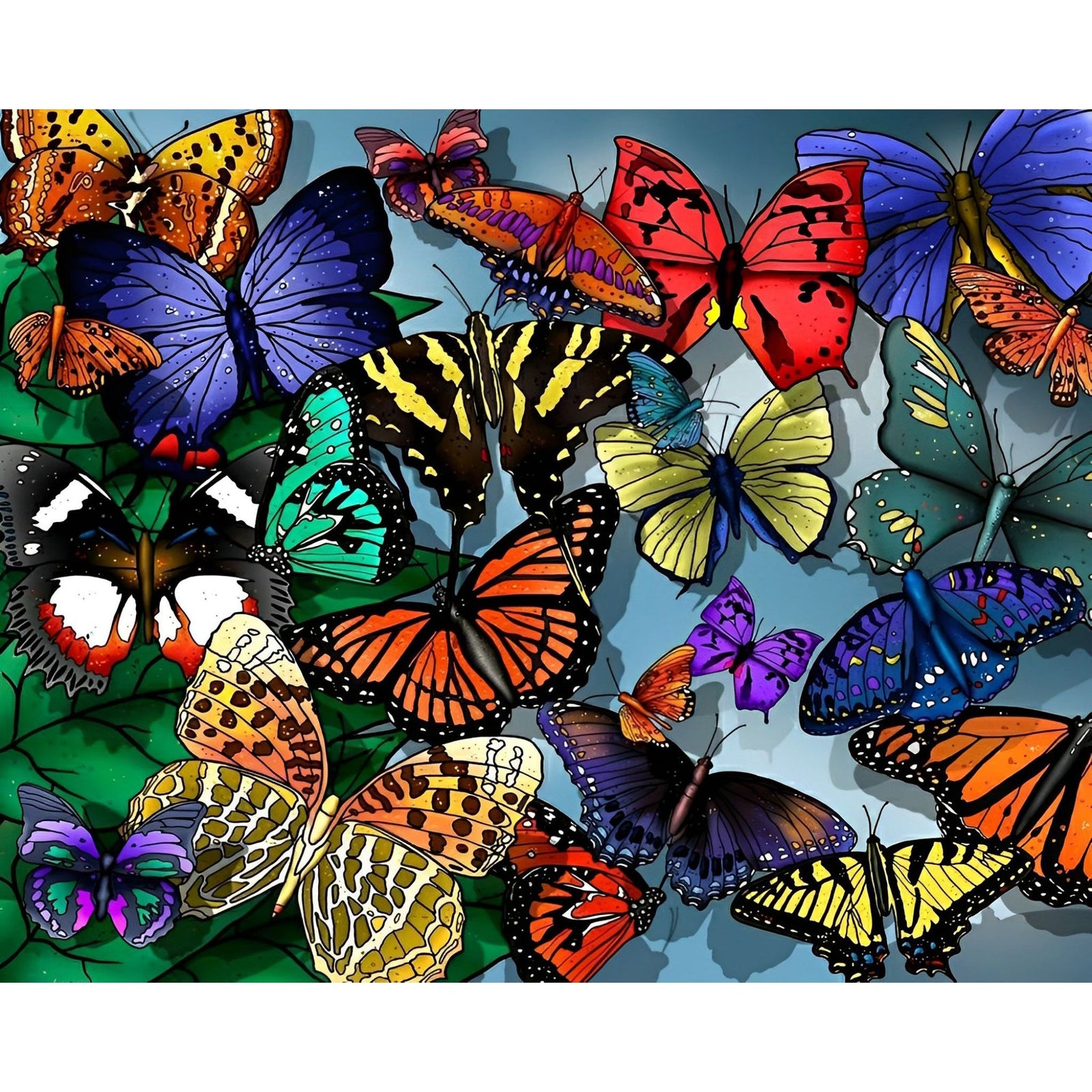 Colorful Butterflies | Diamond Painting Design - Full Drill Diamond Art with 5d Square or Round Diamonds - AB Drills Available