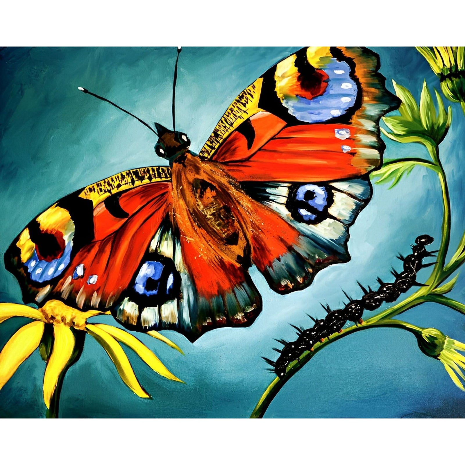 Peacock Butterfly | Diamond Painting Design - Full Drill Diamond Art with 5d Square or Round Diamonds - AB Drills Available