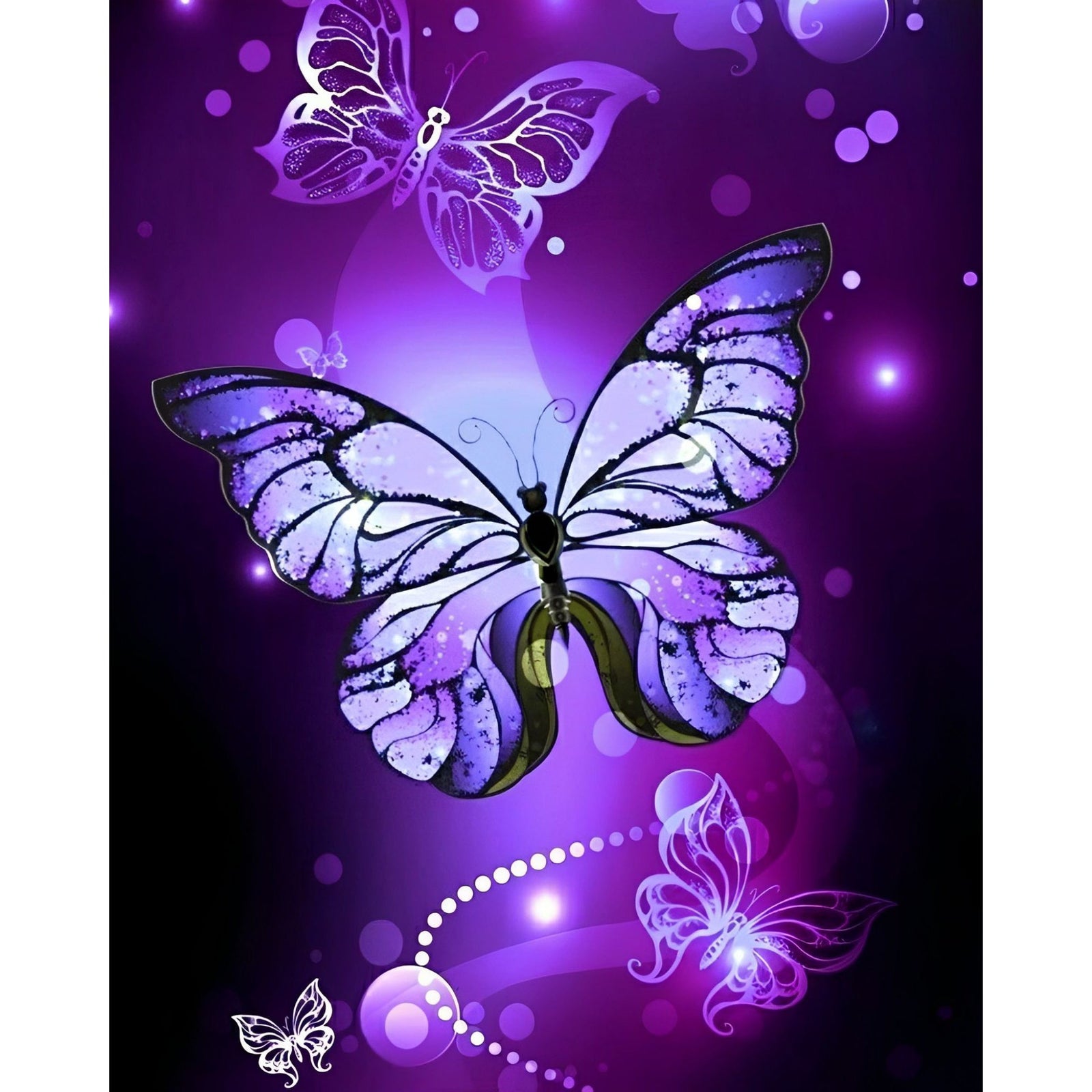 Purple Dreamy Butterfly | Diamond Painting Design - Full Drill Diamond Art with 5d Square or Round Diamonds - AB Drills Available