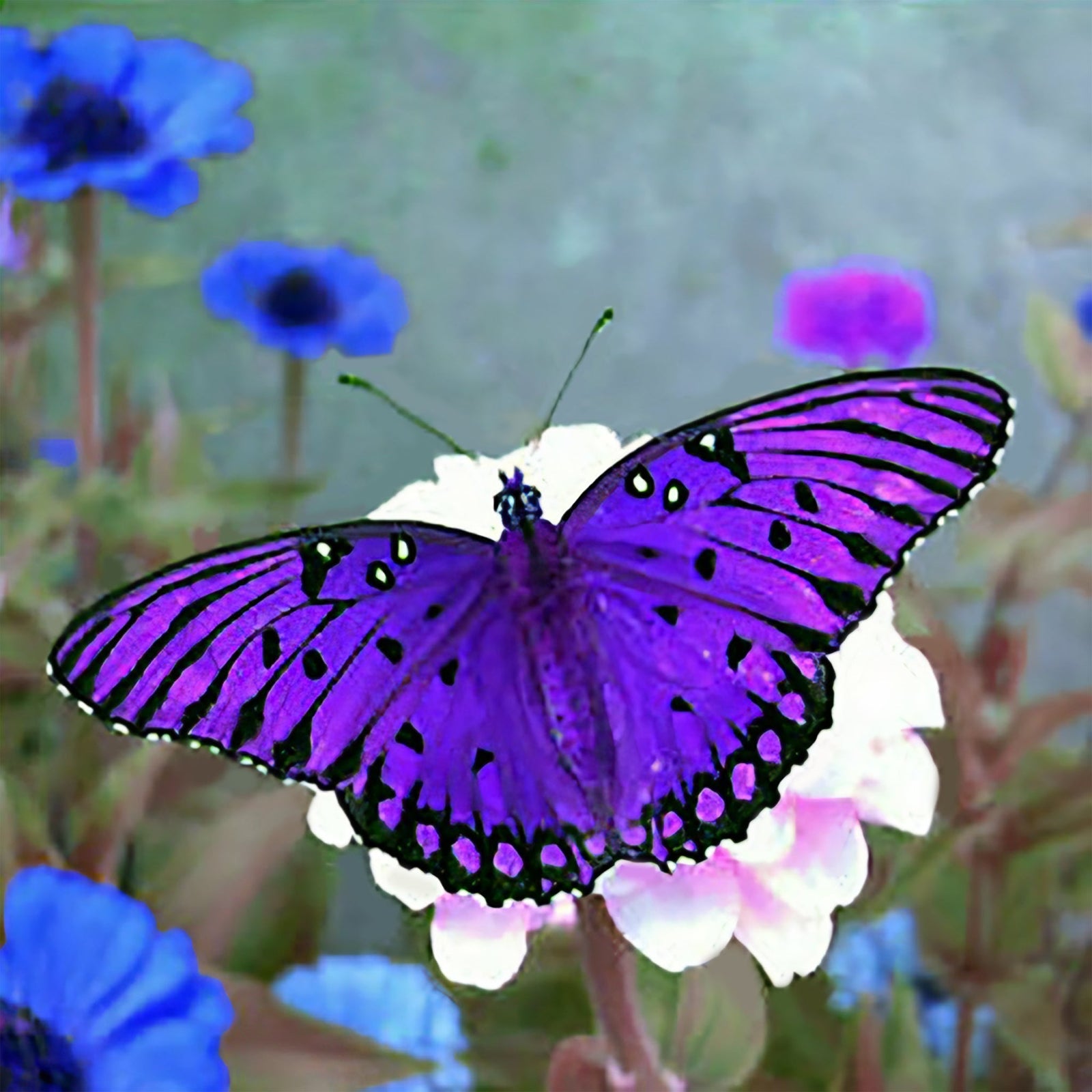 Lilac Butterfly | Diamond Painting Design - Full Drill Diamond Art with 5d Square or Round Diamonds - AB Drills Available