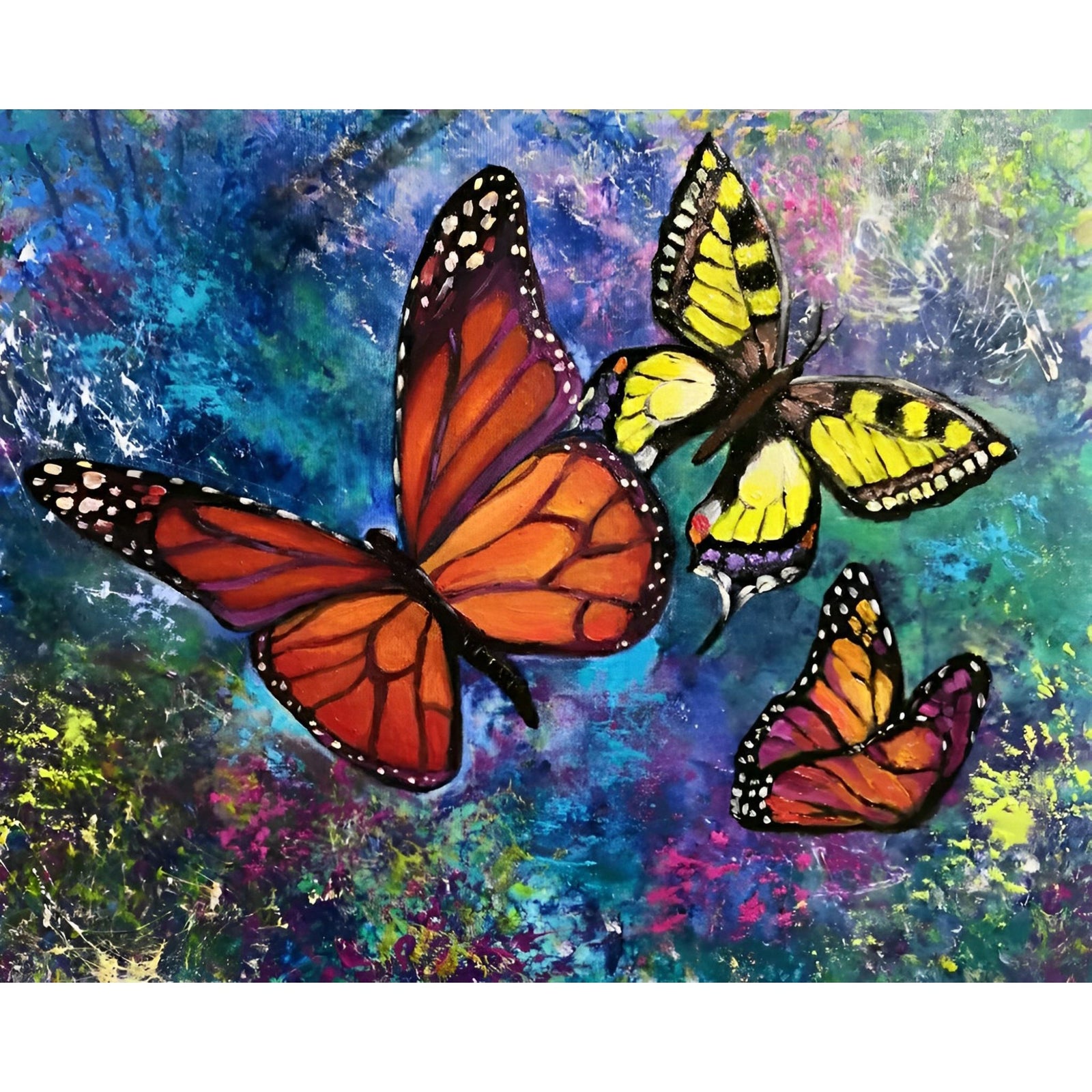 Spring Butterflies | Diamond Painting Design - Full Drill Diamond Art with 5d Square or Round Diamonds - AB Drills Available