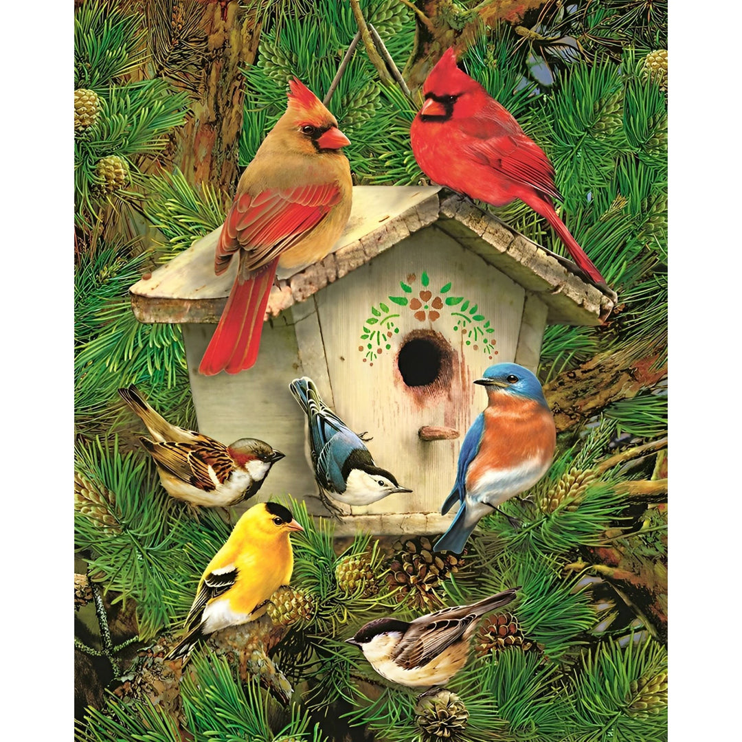 Cardinal Bird Birdhouse | Diamond Painting