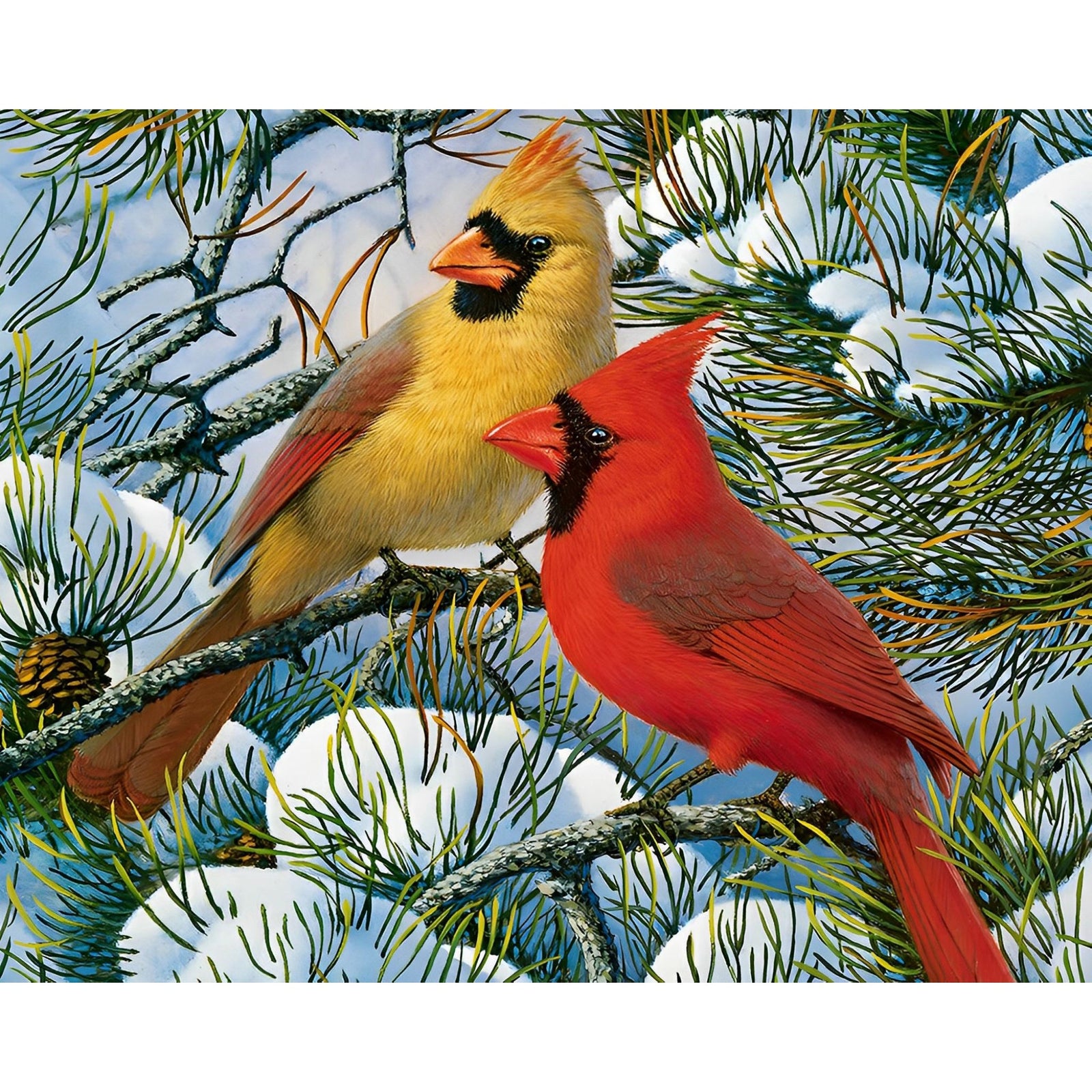 Cardinal Winter | Diamond Painting Design - Full Drill Diamond Art with 5d Square or Round Diamonds - AB Drills Available