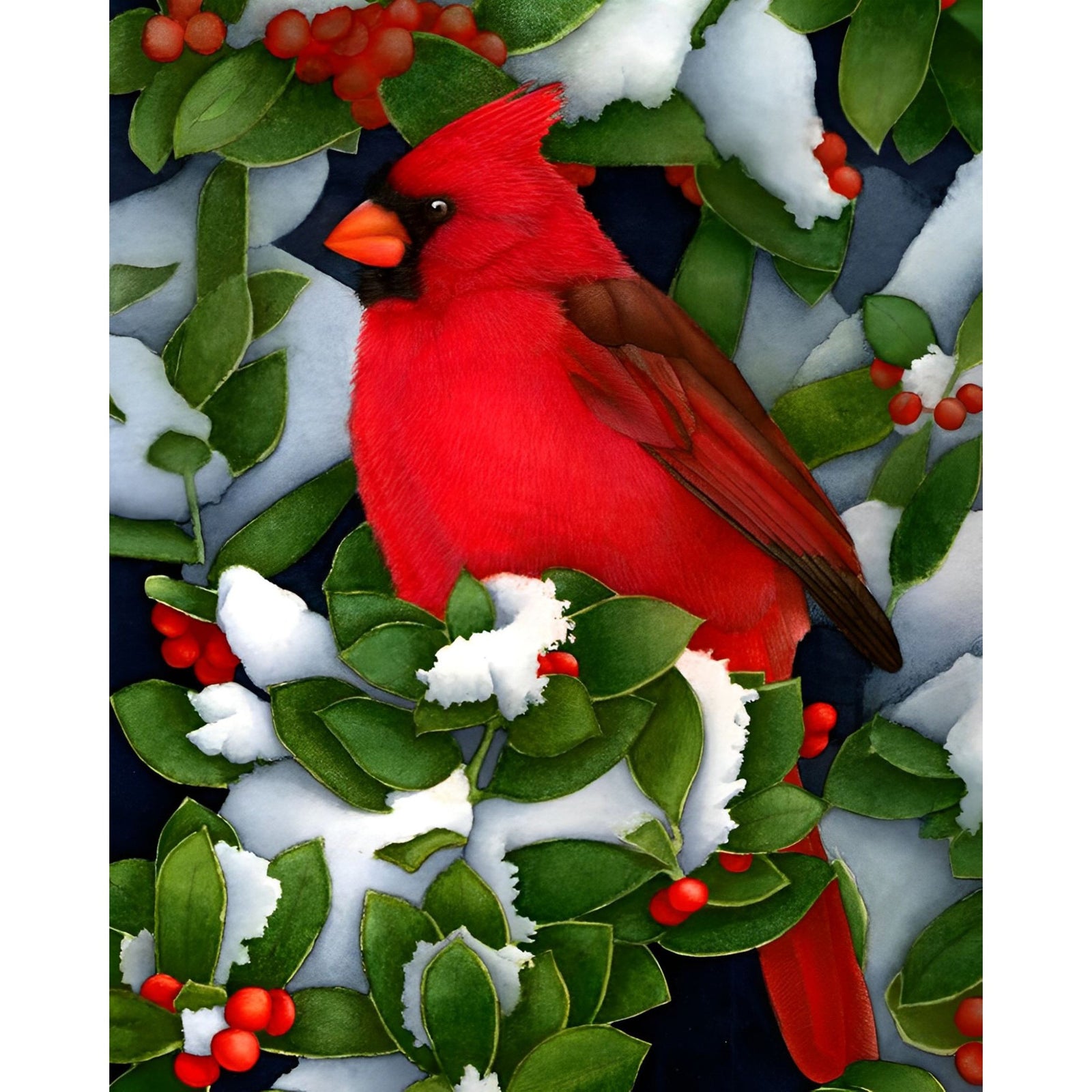 Berry Tree Cardinals | Diamond Painting Design - Full Drill Diamond Art with 5d Square or Round Diamonds - AB Drills Available