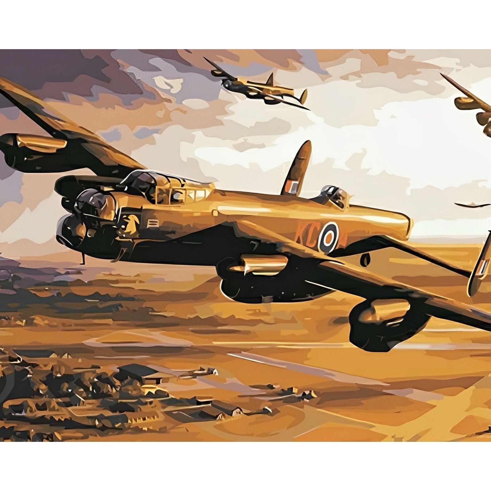 Avro Lancaster Bomber | Diamond Painting Design - Full Drill Diamond Art with 5d Square or Round Diamonds - AB Drills Available